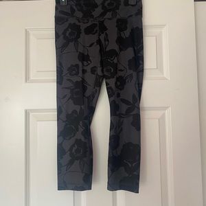 black floral cropped Lululemon leggings